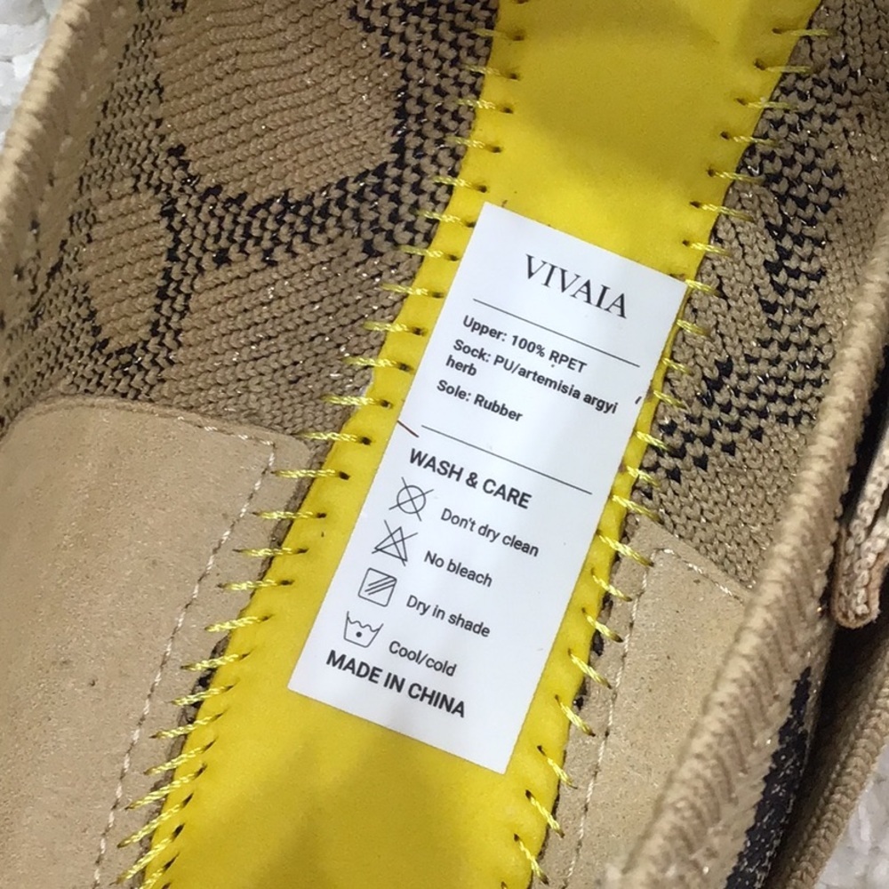 Vivaia metallic gold leopard Maria knit Mary Jane flats 36.5 - Picture 12 of 14